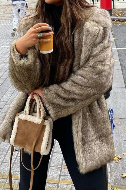 Chic Plush Long Sleeve Coat