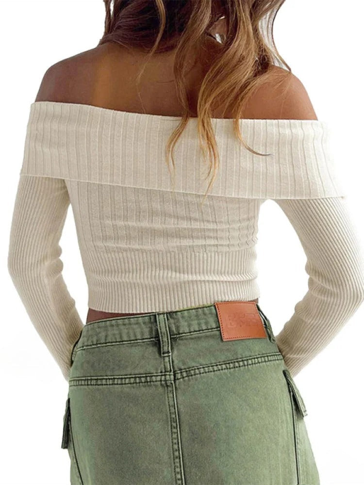 One Shoulder Long Sleeve Sweater