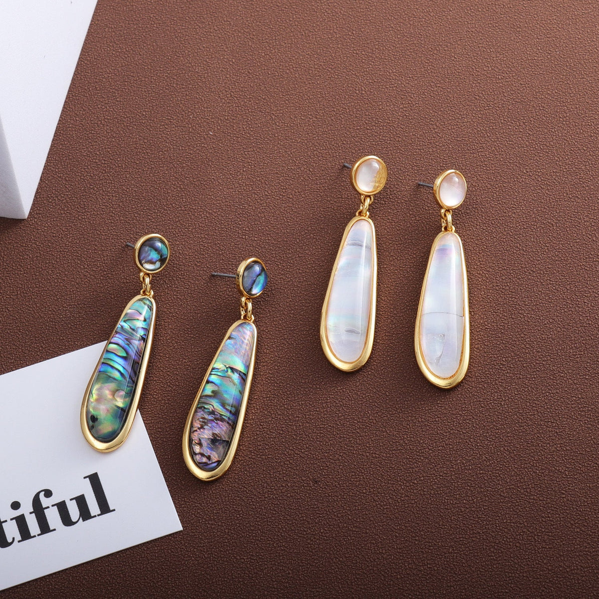 Abalone Teardrop Earrings
