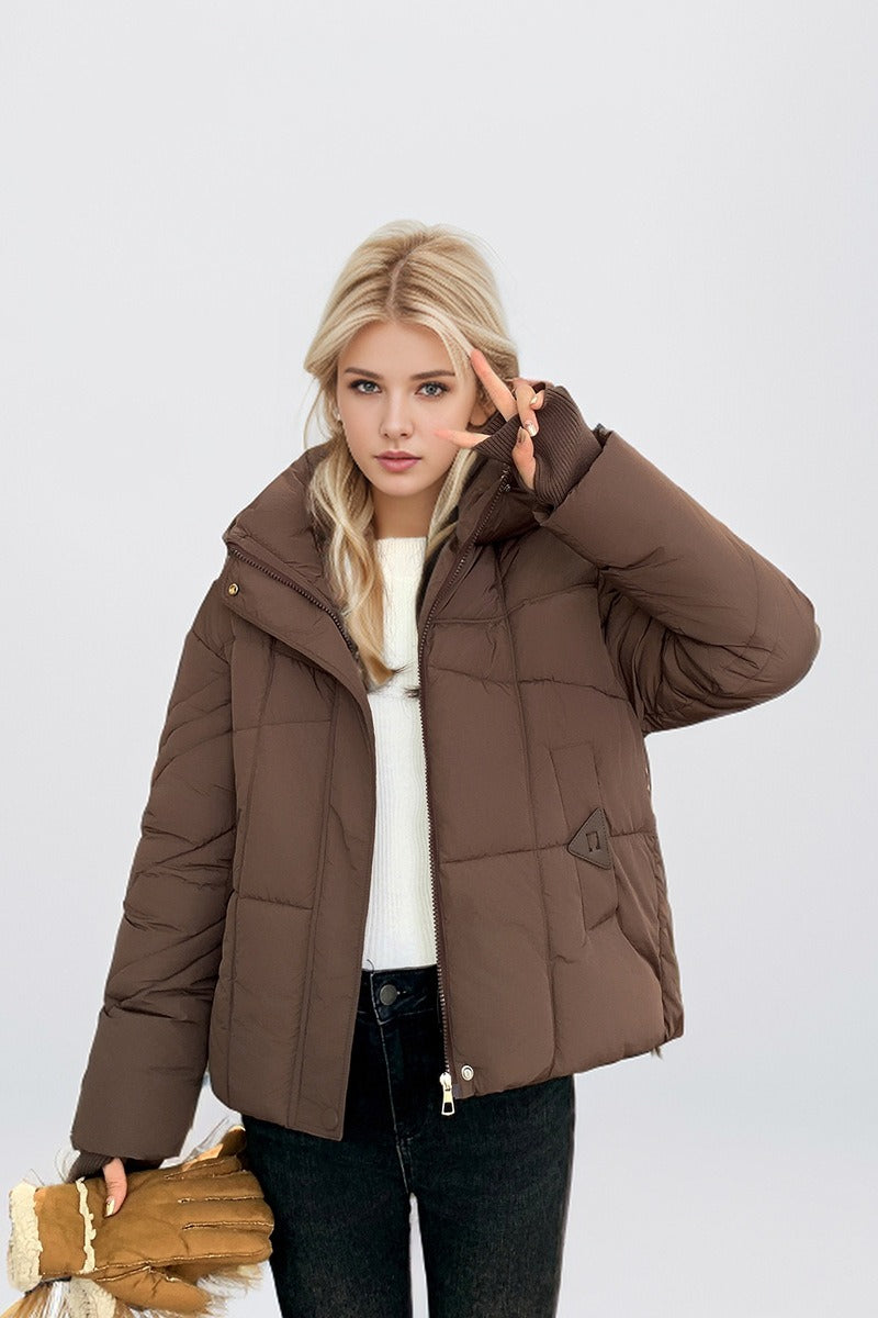 Quilted Down Blend Cropped Coat