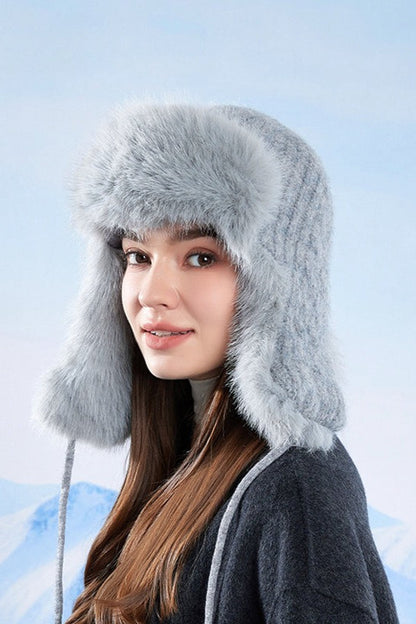 Fleece Lined Knit Trapper Hat