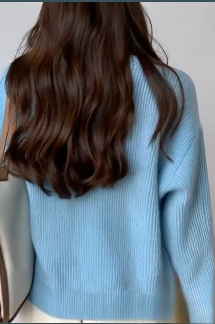 Loose Fit High Neck Sweater