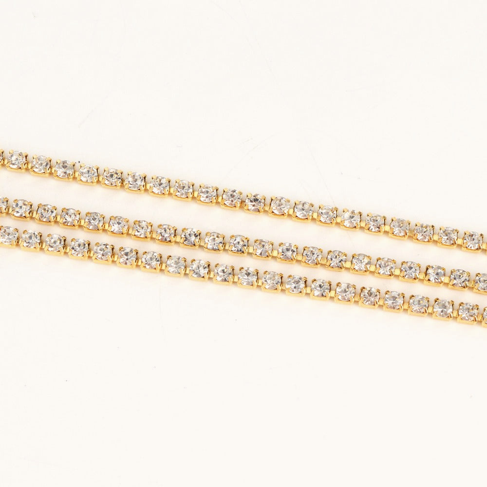 Layered Rhinestone Shiny Body Waist Chain