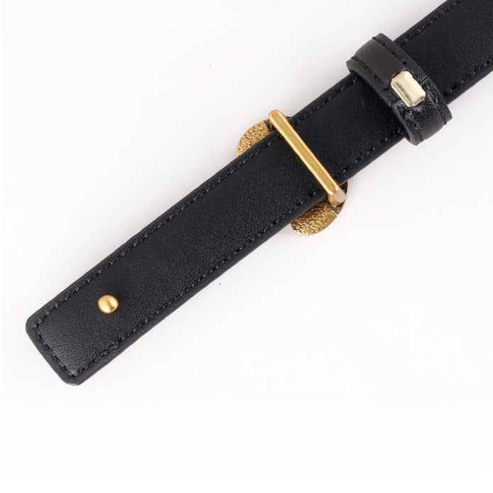 Horseshoe Buckle Slim Minimal Casual Belt