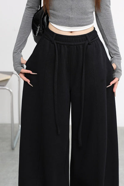 Fleece Lined Curved High Waist Knit Pants