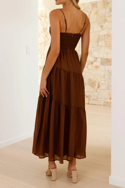 Patchwork Tie Back Flowy Boho Dress