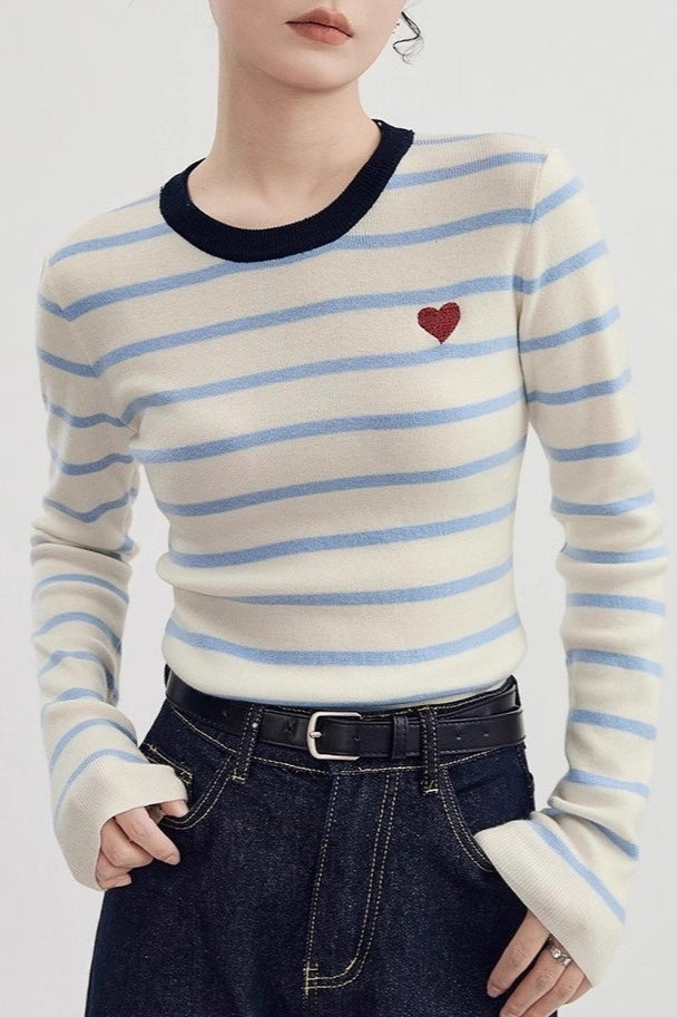 Heart Stitch Slim Fit Knit Top