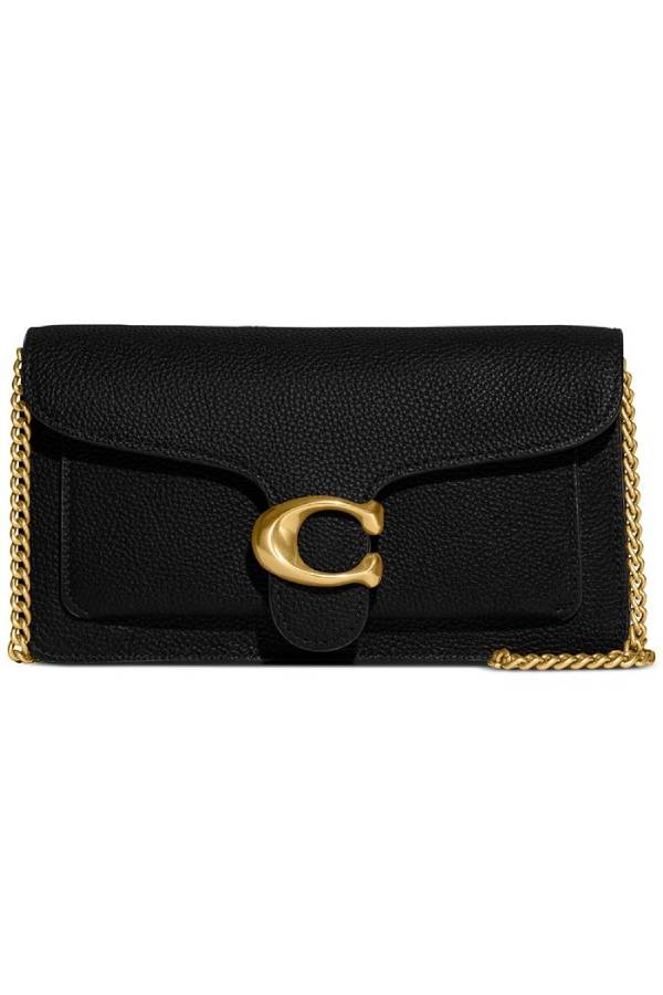 Tabby Pebble Leather Chain Clutch Bag