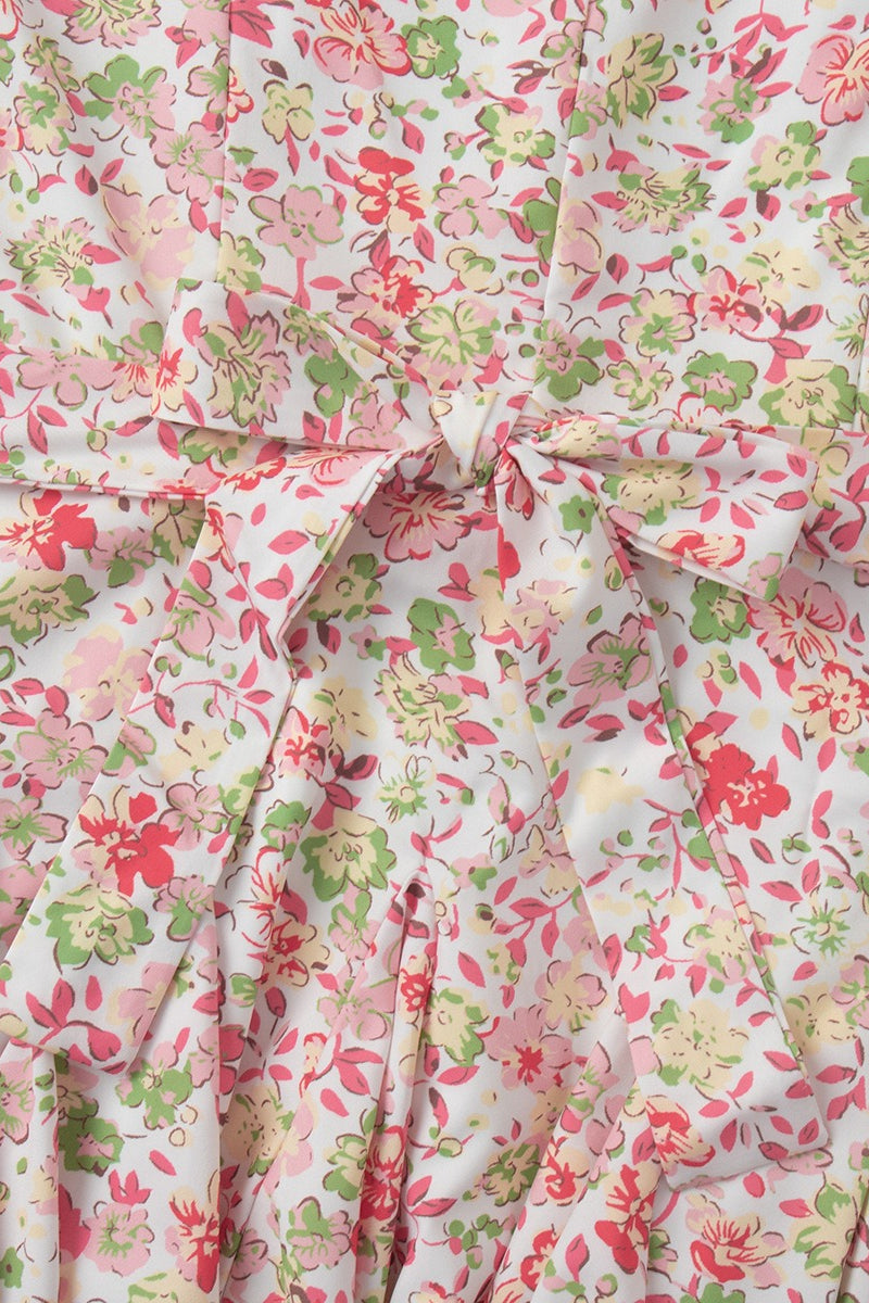 Doll Collar Puff Sleeve Mini Floral Dress