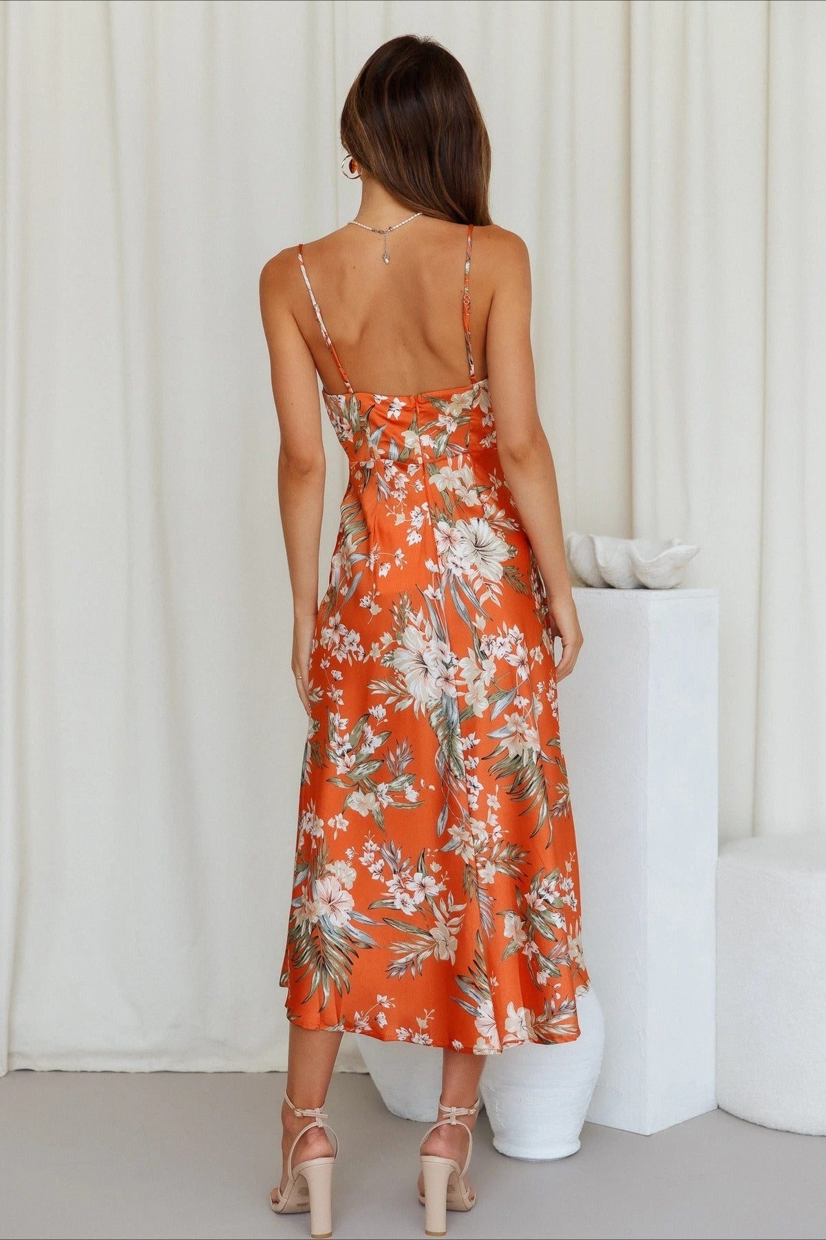 Floral Digital Print Cami Silk Dress
