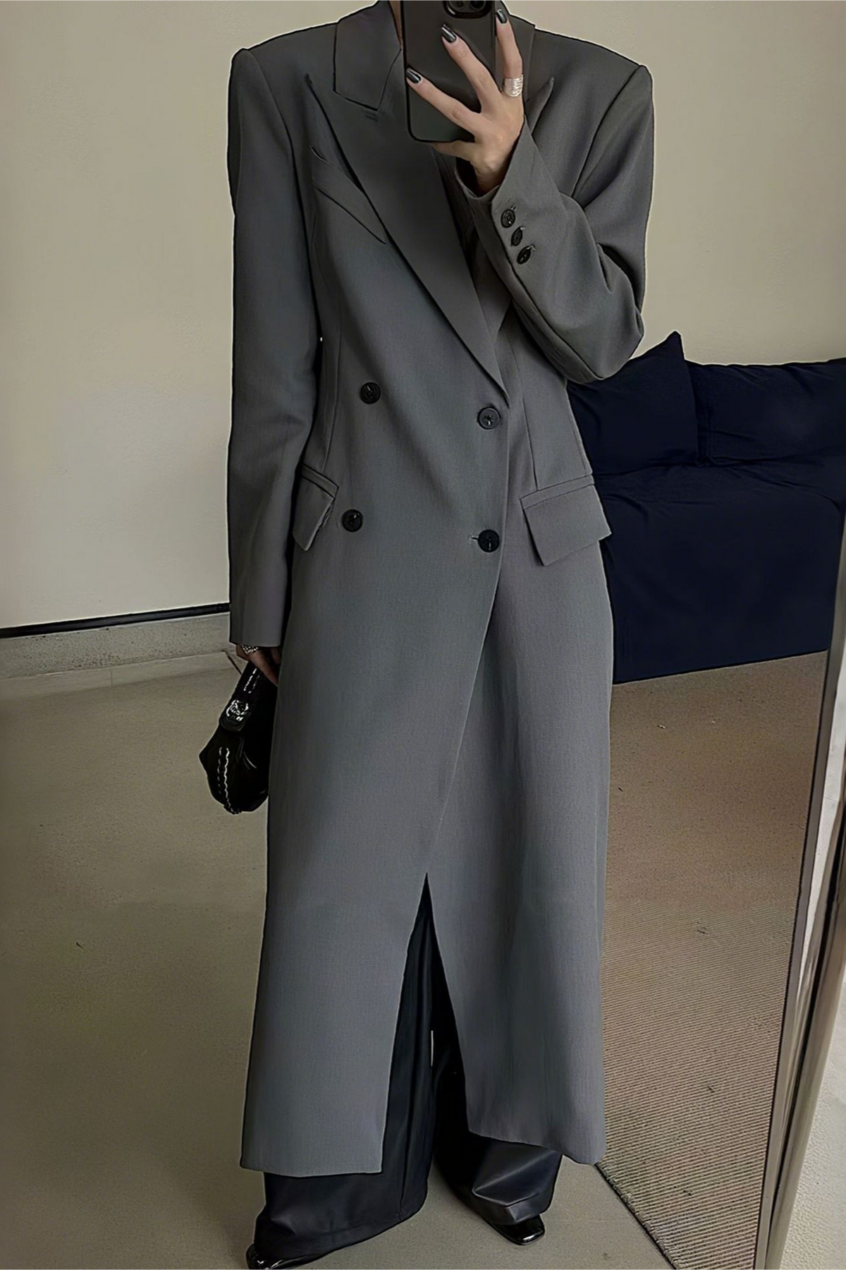 Vintage Hepburn Waist Cinching Hourglass Long Overcoat