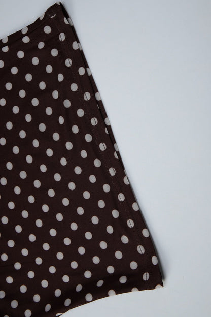 Polka Dot Tie Backless Slim Halter Top