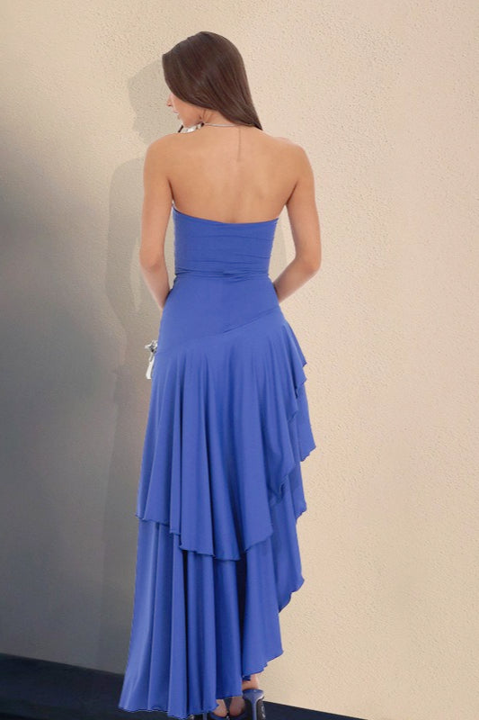 Strapless Ruffle Hem Birthday Dress