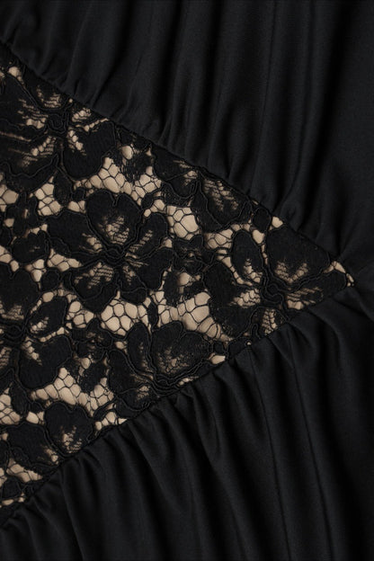 Lace Patchwork Backless High Waist Maxi Dress