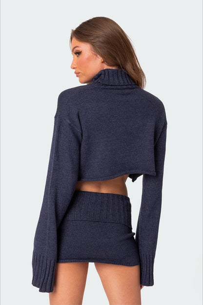 Cropped Loose Fit Knit Sweater