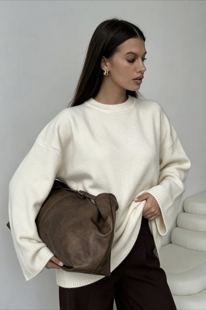 Minimalist Oversized Casual Knit Sweatshirt
