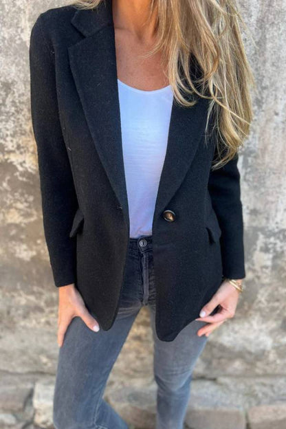 Minimal Double‑Faced Wool Blazer
