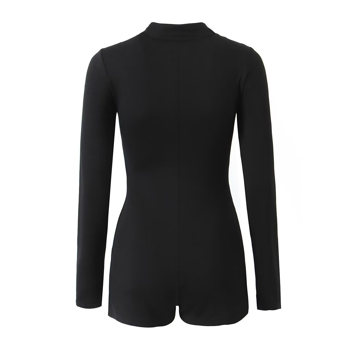 Summer Women Clothing Long Sleeve Zipper Slim Fit Jumpsuit Shorts