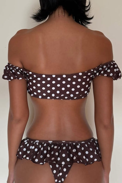 Minimalist Low Rise Retro Polka Dot Bikini Set