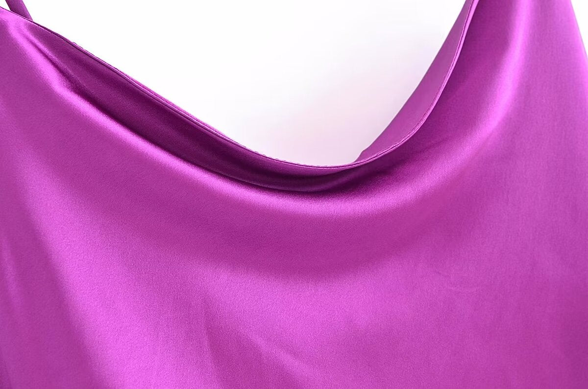 Summer Women Clothing Sling Pleated Design Inner Underwear Backless Dress
