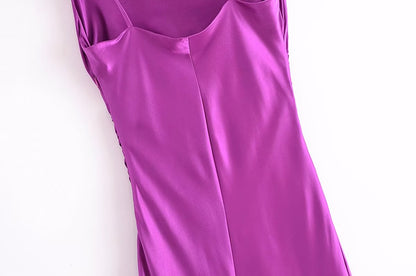 Summer Women Clothing Sling Pleated Design Inner Underwear Backless Dress