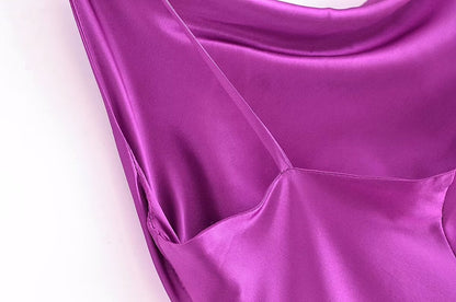 Summer Women Clothing Sling Pleated Design Inner Underwear Backless Dress