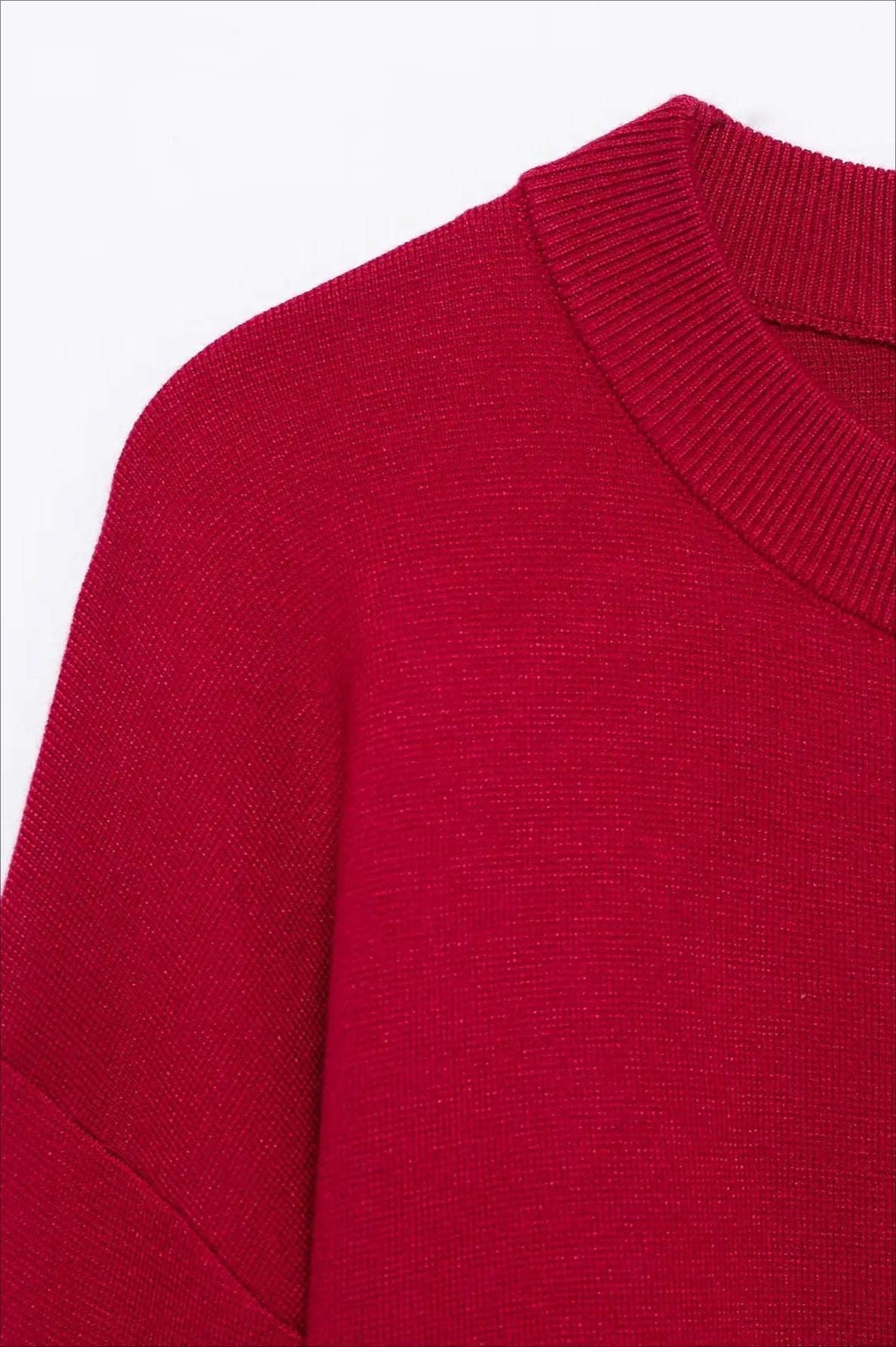 Knit O-Neck Heart Button Sweater