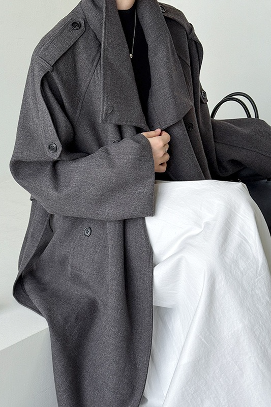 Tall Fit Double Breasted Long Chic Elegant Overcoat