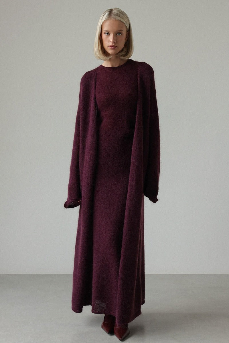 Cardigan Sleeveless Dress Knit Set