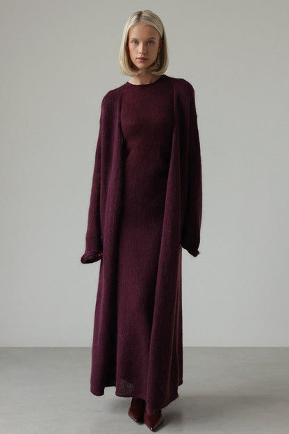 Cardigan Sleeveless Dress Knit Set