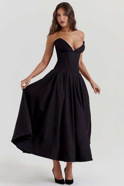 Deep V Low Rise Bodycon Prom Dress