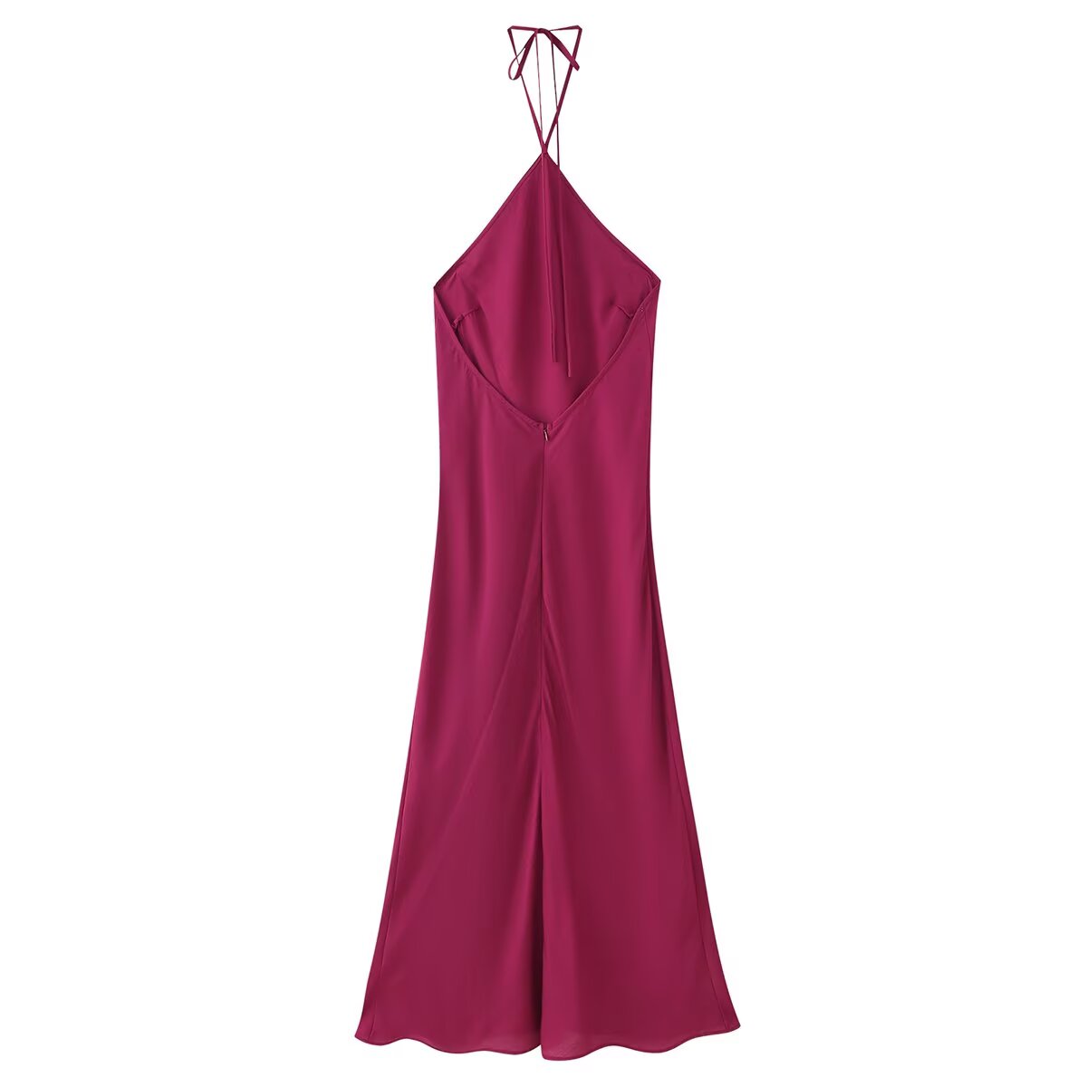 Spring Women Clothing Elegant Silk Satin Texture Underwear Halter Dress