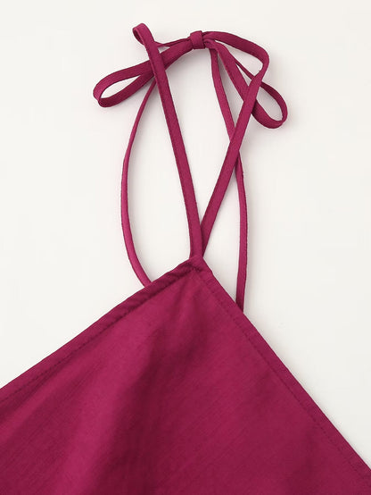 Spring Women Clothing Elegant Silk Satin Texture Underwear Halter Dress