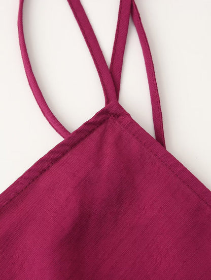 Spring Women Clothing Elegant Silk Satin Texture Underwear Halter Dress