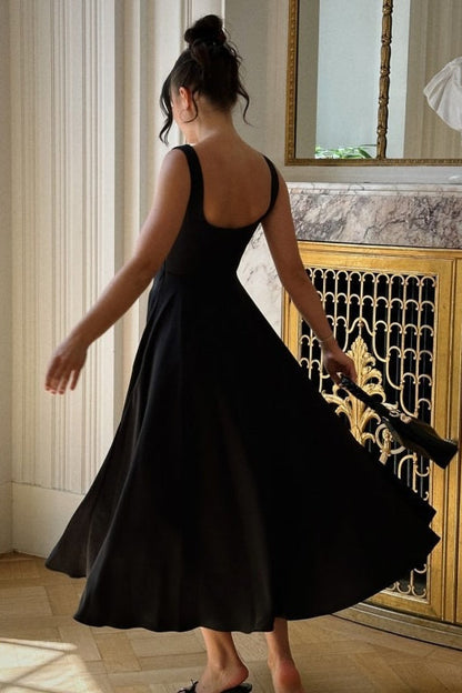 Sleeveless Square Neck Maxi Vacation Dress
