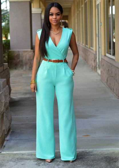Summer High Waist Solid Color Casual Women Clothing V Neck Sleeveless Sexy Slim Fit Bodysuit