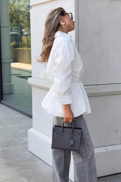 Waist Define Peplum Blouse