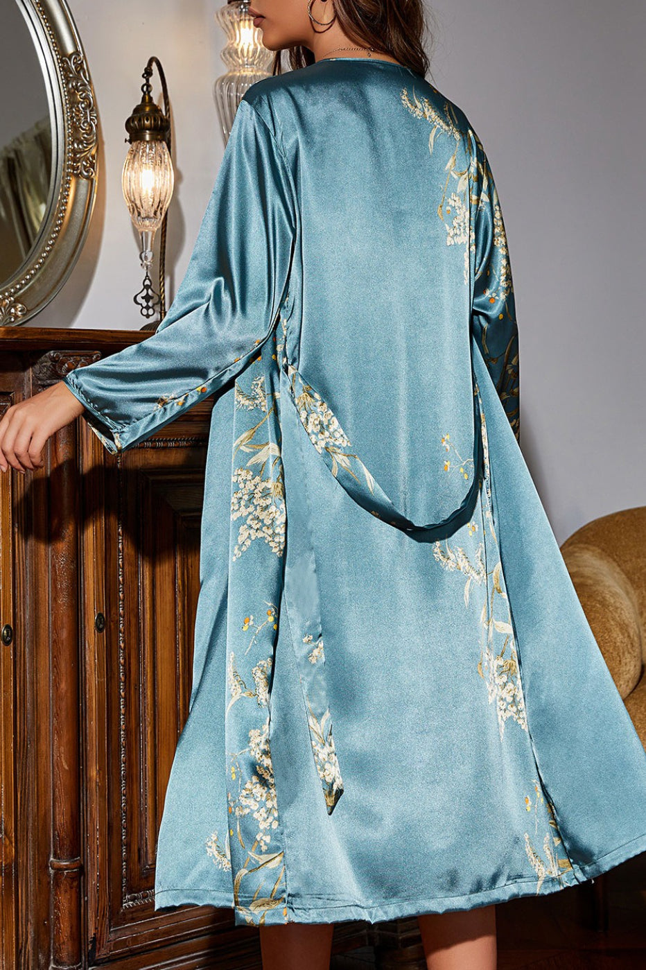Thin Robe Sleepwear Pajama Set