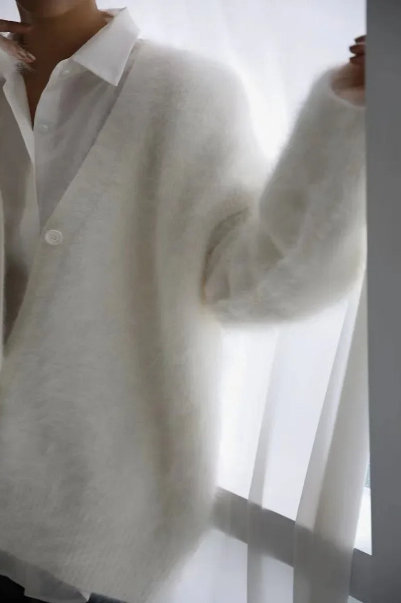 Oversized V-Neck Knit Cardigan