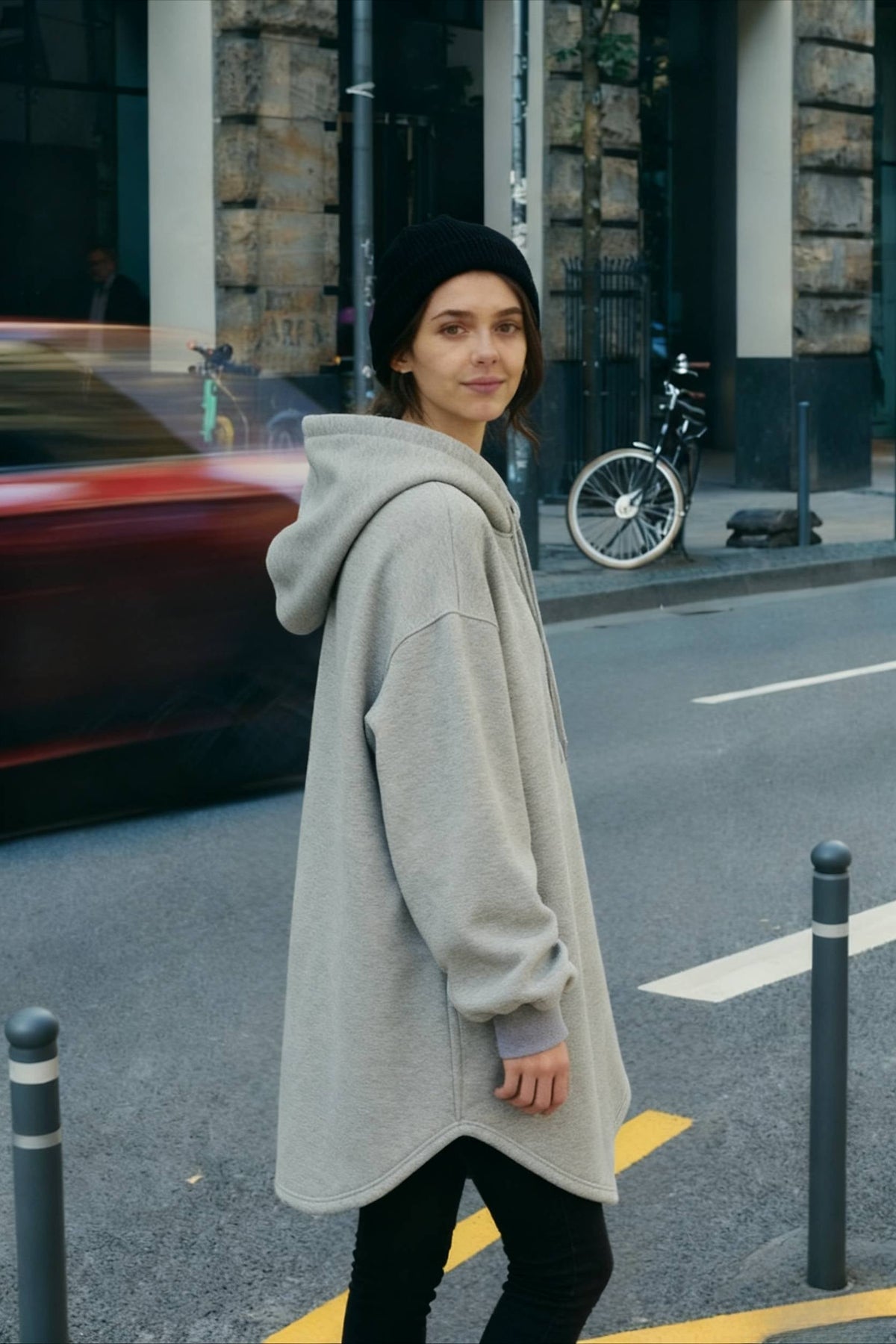 Pullover Loose Hoodie Casual - Drawstring Oversized - Women's Long Solid Sweatshirt Autumn Arm Streetwear