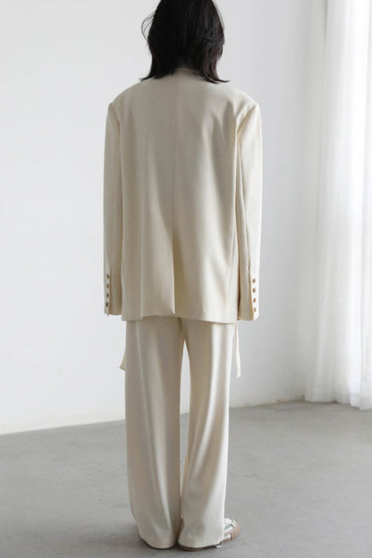 Deconstructed Wide Lapel Draped Blazer