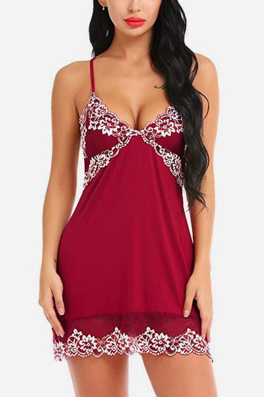 Sensual camisón de encaje con tirantes (3 colores)