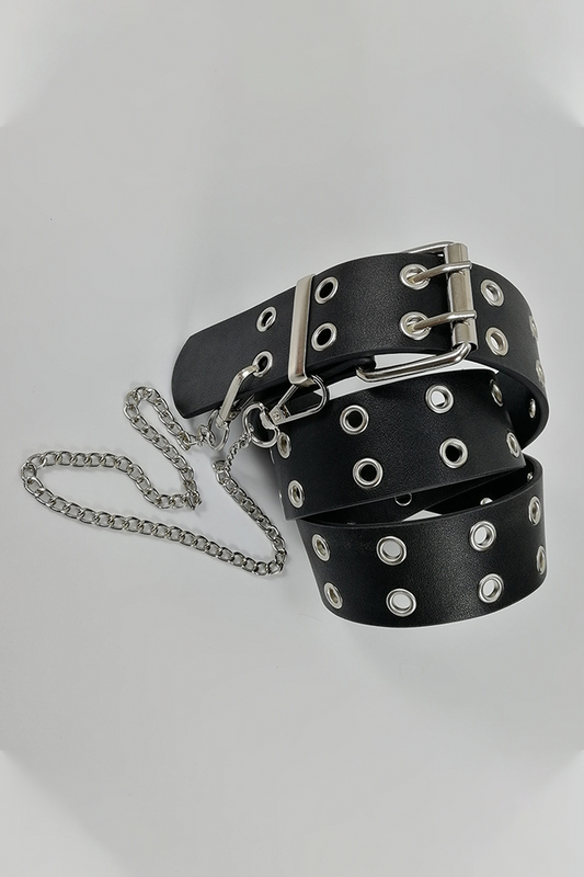 Cinturones de cadenas decorativas de accesorios metálicos, con retazos, estilo punk sólido
