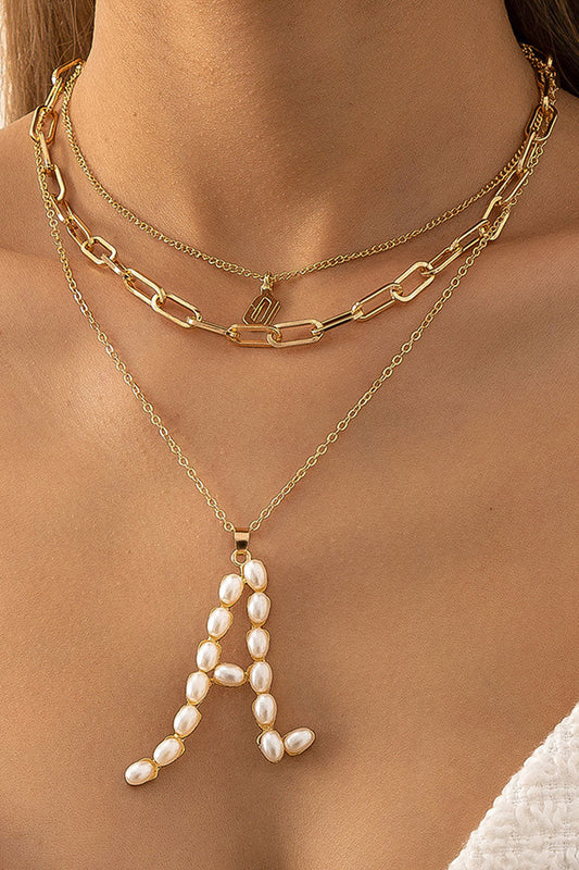 Simplicidad de moda, letras sólidas, collares con uniones partidas