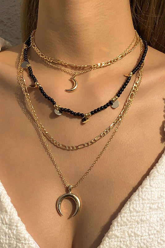 Collares con unión dividida geométrica de moda sencilla