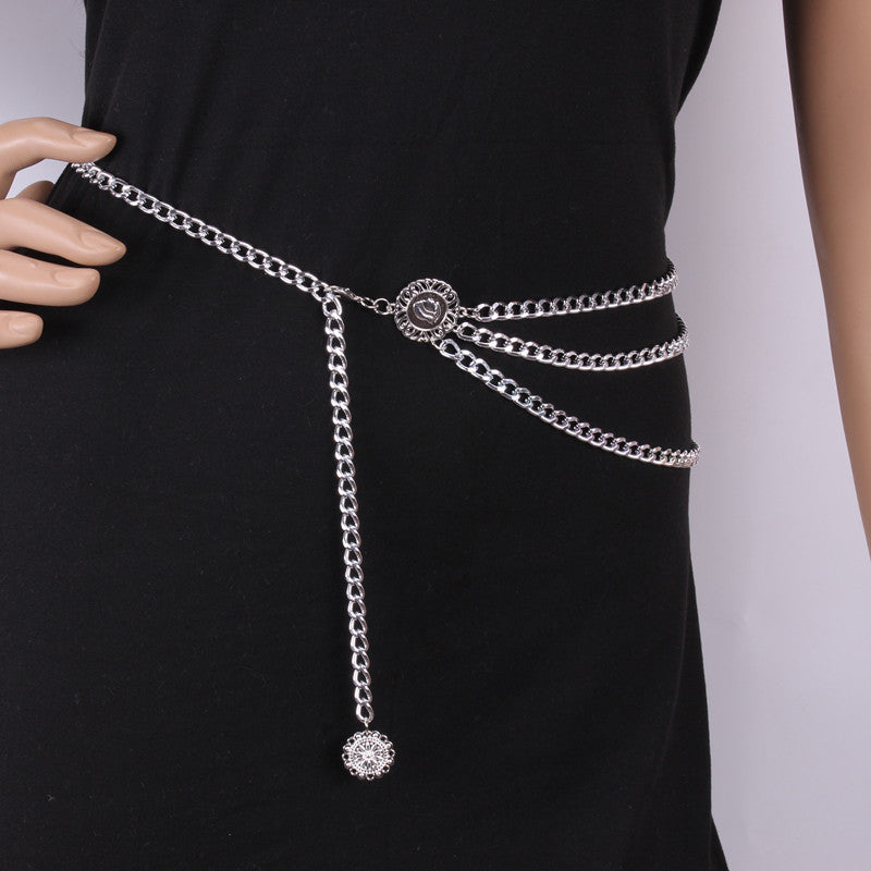 Pendant Alloy Layered Waist Chain