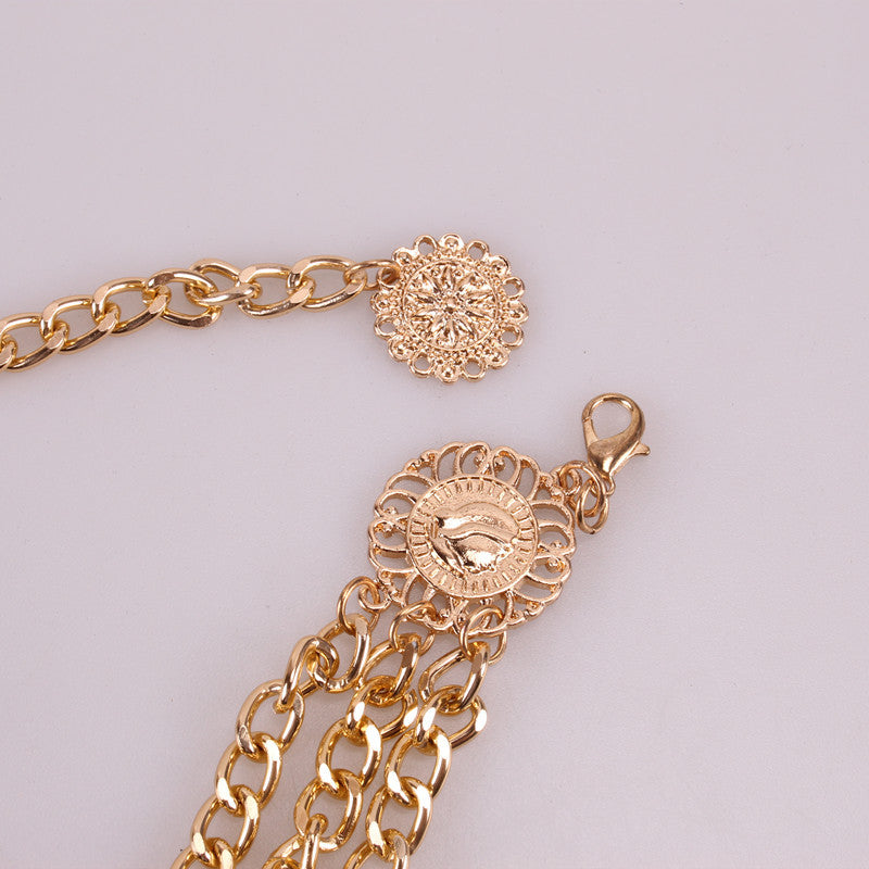 Pendant Alloy Layered Waist Chain