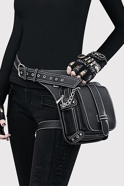Bolsos con cremallera de retazos y cadenas vintage urbanos