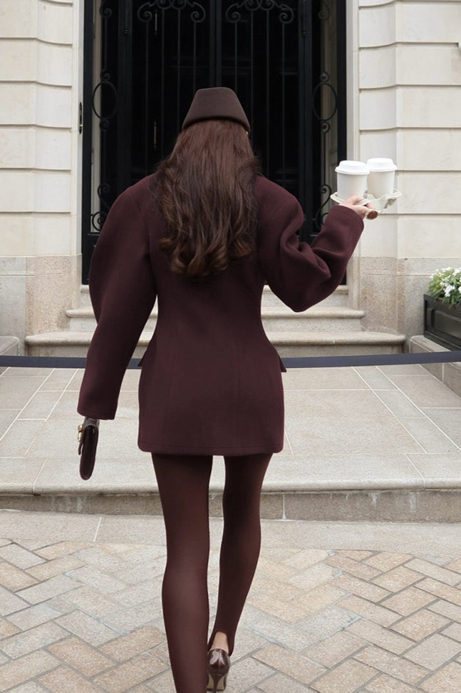 Wool Blend Relaxed Tailoring Coat