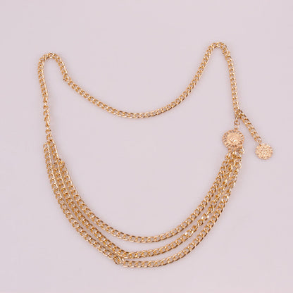 Pendant Alloy Layered Waist Chain